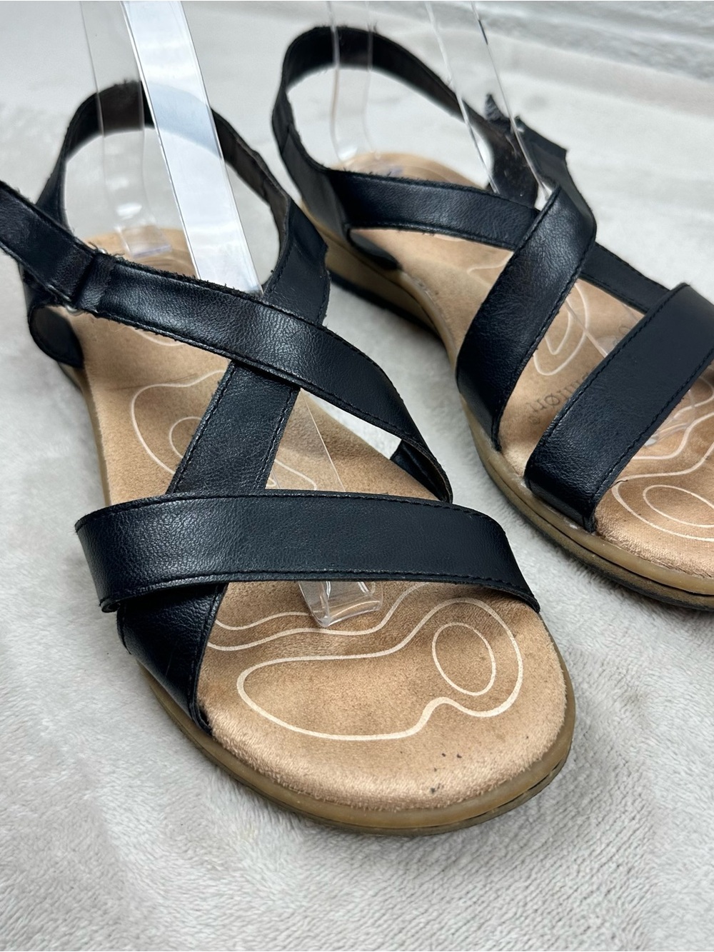 b.o.c. Born Concept BC001409 Black Strappy Comfort Sandals Womens 9M